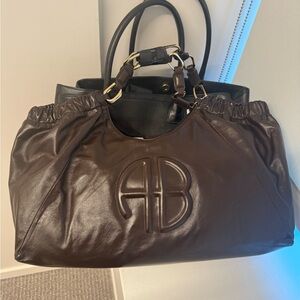 Elegant Brown Leather Tote Bag